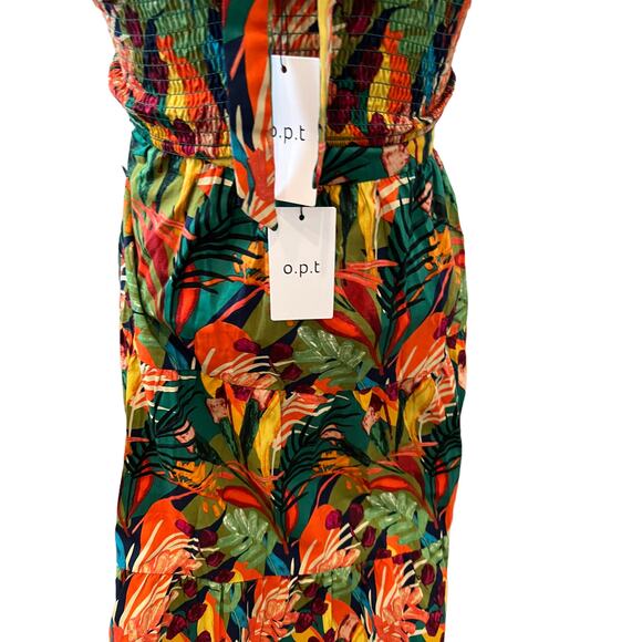 Revolve OPT One Pretty Time green tropical print halter & maxi skirt set S - Picture 4 of 8